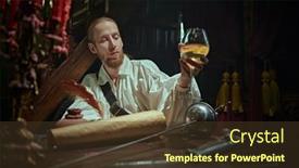  Presentation with shot - Presentation theme enhanced with shot-of-a-handsome-nobleman background and a tawny brown colored foreground