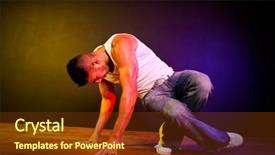  Presentation with hip - PPT layouts featuring shot of a hispanic male doing a hip-hop dance background and a tawny brown colored foreground