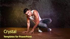  Presentation with hip hop - Cool new slides with shot of a hispanic male doing a hip-hop dance backdrop and a tawny brown colored foreground