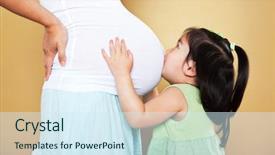  Presentation with pregnant mother - Presentation theme having shot of a little asian background and a sky blue colored foreground