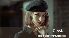  Presentation with bob hairstyle - Slide set consisting of shot-of-a-lovely-brunette background and a tawny brown colored foreground