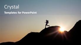  Presentation with running - Presentation design consisting of shot-of-a-man-running background and a gray colored foreground