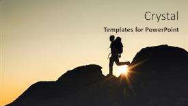  Presentation with walking - Theme with shot-of-a-man-walking background and a soft green colored foreground