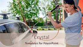  Presentation with under water - Theme enhanced with shot-of-a-man-washing background and a lemonade colored foreground