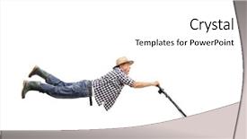  Presentation with greeiting show man - Presentation theme enhanced with shot of a mature man background and a white colored foreground