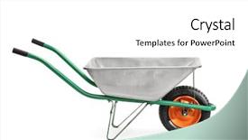 Presentation with white green - Cool new presentation theme with shot of a metal wheelbarrow backdrop and a white colored foreground