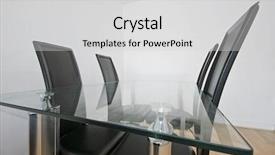  Presentation with dining table - Cool new PPT theme with shot of a modern glass backdrop and a light gray colored foreground