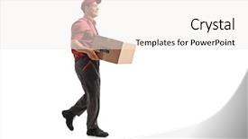  Presentation with shot - Beautiful slide deck featuring carry - full length profile shot backdrop and a white colored foreground