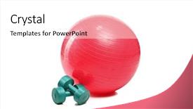  Presentation with tv show studio camera - Slide deck having shot of a pilates ball background and a  colored foreground