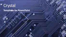  Presentation with printed circuit board - Slide set featuring macro shot of a printed background and a ocean colored foreground