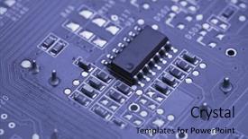  Presentation with printed circuit - Cool new slides with macro shot of a printed backdrop and a ocean colored foreground
