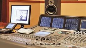  Presentation with recording studio - Presentation enhanced with shot of a recording studio background and a coral colored foreground