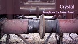 Presentation with connector - Slide set with shot of a rusty train background and a tawny brown colored foreground