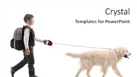  Presentation with shot - Amazing presentation theme having shot of a schoolboy walk backdrop and a white colored foreground