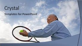  Presentation with senior asian - Colorful presentation theme enhanced with shot of a senior asian backdrop and a light blue colored foreground