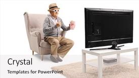  Presentation with greeiting show man - Theme having shot of a senior man background and a light gray colored foreground