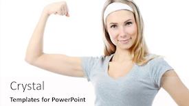  Presentation with active life - PPT theme having shot of a slender young woman active sporty life wellness background and a white colored foreground