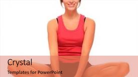  Presentation with active lifestyle - Beautiful presentation featuring shot of a sporty young woman active lifestyle backdrop and a coral colored foreground