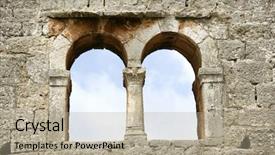  Presentation with stone - Beautiful PPT theme featuring shot of a stone wall backdrop and a  colored foreground