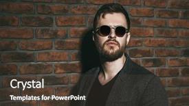  Presentation with brick wall - Slide deck featuring shot of a stylish brutal background and a tawny brown colored foreground