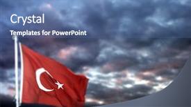  Presentation with turkish - Slides enhanced with shot of a turkish flag background and a  colored foreground