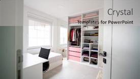  Presentation with shot - Presentation design featuring shot-of-a-white-bedroom background and a light gray colored foreground