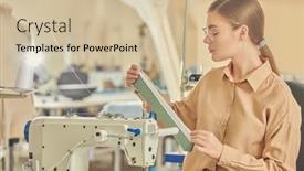  Presentation with sewing machine - Theme featuring shot-of-a-young-beautiful background and a  colored foreground