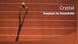  Presentation with race track - Presentation theme featuring shot-of-a-young-male background and a tawny brown colored foreground