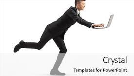  Presentation with greeiting show man - Amazing slide deck having shot of a young man backdrop and a white colored foreground