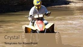  Presentation with atv - Cool new slide deck with shot-of-a-young-man backdrop and a coral colored foreground