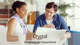  Presentation with worker - Amazing theme having shot of a young office backdrop and a soft green colored foreground