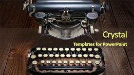  Presentation with wood rustic - Presentation consisting of shot of an antique typewriter background and a tawny brown colored foreground