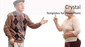  Presentation with elderly - Amazing slide set having shot of an elderly couple backdrop and a sky blue colored foreground