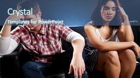  Presentation with relationship - PPT theme featuring shot of an interracial couple background and a ocean colored foreground