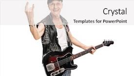  Presentation with bass guitar - PPT layouts with shot of an old punk background and a white colored foreground