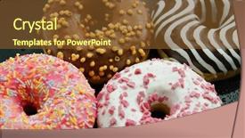  Presentation with close up shot - Beautiful slides featuring shot of arranged round doughnuts backdrop and a  colored foreground