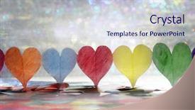  Presentation with paper quilling colorful paper flowers - Audience pleasing presentation theme consisting of shot of colorful paper heart backdrop and a  colored foreground