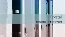  Presentation with datacenter - PPT theme featuring shot-of-datacenter-with-server background and a light blue colored foreground