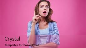  Presentation with strikes - Cool new presentation design with shot of emotional girl strik backdrop and a  colored foreground