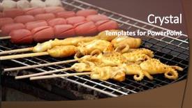  Presentation with thailand food - Cool new presentation design with shot of grilled various food backdrop and a tawny brown colored foreground