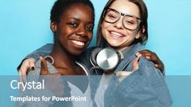  Presentation with african people - PPT layouts with shot of happy interracial homosexual background and a teal colored foreground