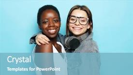  Presentation with african american talent show - Audience pleasing PPT layouts consisting of shot of happy interracial homosexual backdrop and a light blue colored foreground