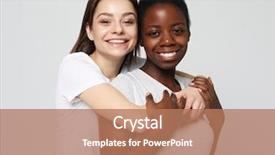  Presentation with african people - PPT theme with shot of happy interracial homosexual background and a coral colored foreground