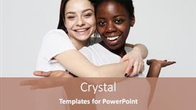  Presentation with shot - Slide set consisting of shot-of-happy-interracial-homosexual background and a coral colored foreground