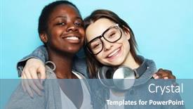  Presentation with shot - PPT theme enhanced with shot-of-happy-interracial-homosexual background and a seafoam green colored foreground