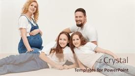 Presentation with pregnant mother - Presentation having shot-of-happy-parents background and a lemonade colored foreground