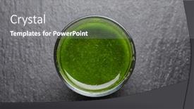  Presentation with healthy juice - Slides with shot of healthy wheat grass juice on slate plate background and a gray colored foreground