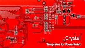  Presentation with printed circuit board - Presentation theme having shot of printed circuit board background and a black colored foreground