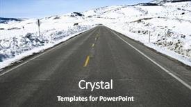  Presentation with colorado - PPT layouts featuring shot of road in snow background and a  colored foreground