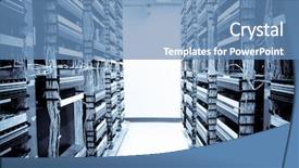  Presentation with hardware computer - Theme consisting of shot of servers and hardwares background and a teal colored foreground